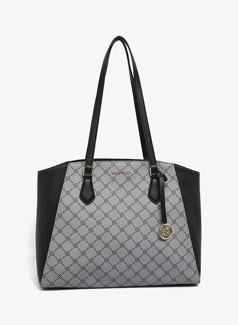 ناين ويست حقيبة يد علوية بتفاصيل شعار